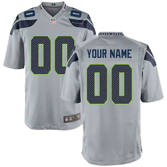 youth nike gray seattle seahawks game custom jersey_pi33480